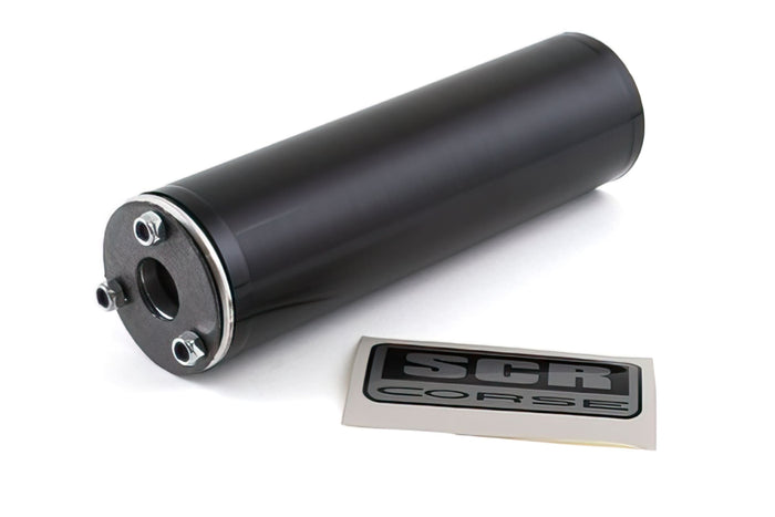 SCR-SIL320B Silenziatore SCR, nero alluminio per Marmitta “SM Cromo” D.60mm / L=200mm, COD: SCR-SIL320B
