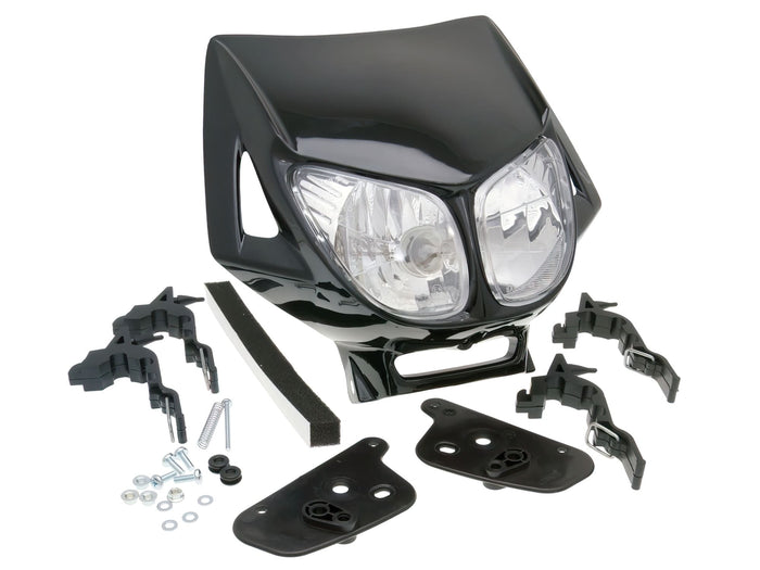 34417 Mascherina Doppiofaro Enduro nero omologato CE, COD: '34417