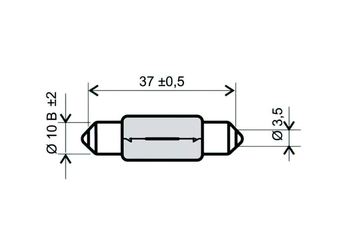R246510175 Lampadina Siluro RMS 12V - 5W T11x39, COD: R246510175