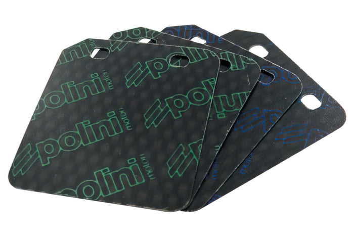 P213.0532 Set Lamelle in Carbonio Polini, Minarelli orizzontale / Peugeot orizzontale (0,30 / 0,35 mm), (x4), COD: P213.0532
