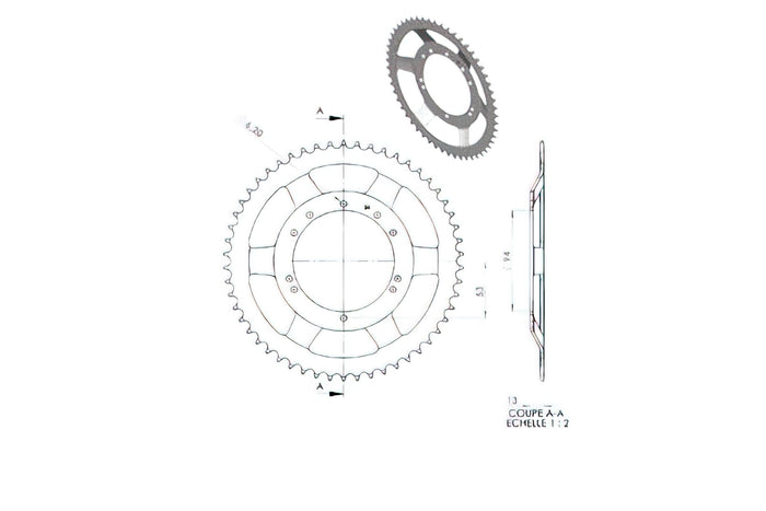 CGN2958 Corona 54 Denti MBK 40 / 50, (diametro 94mm)