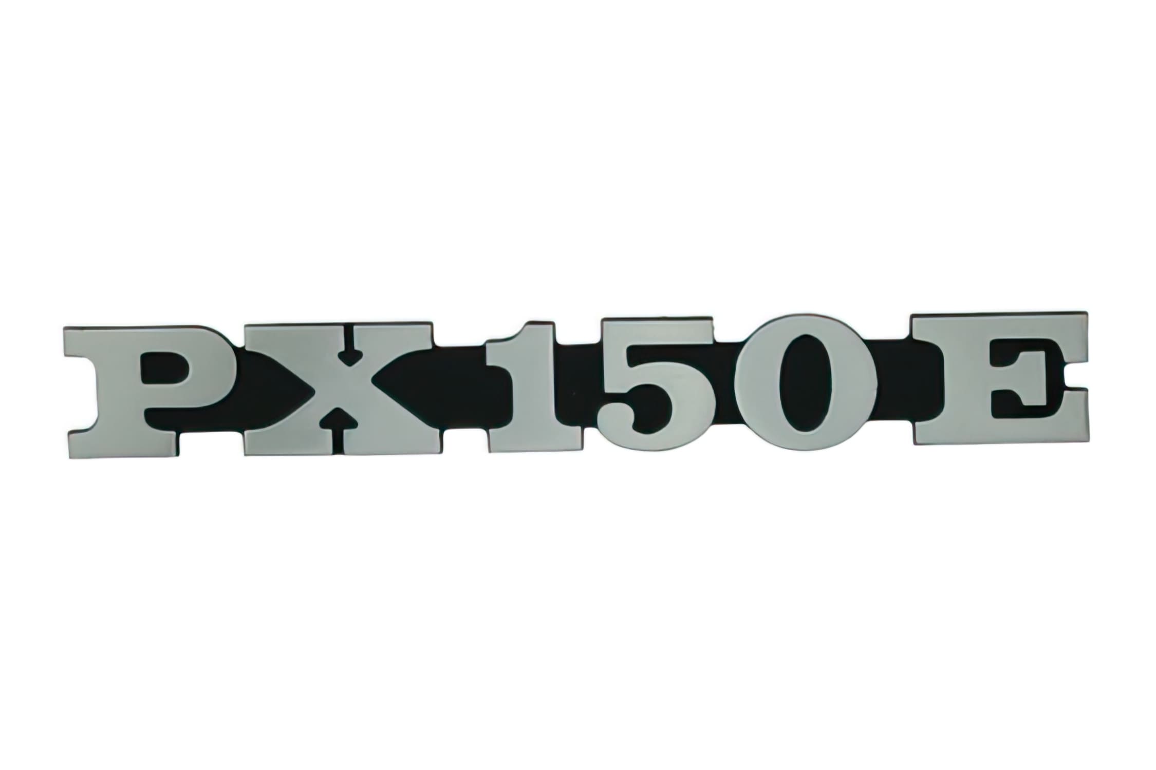 R142720630 Targhetta Vespa P 150 E nero / cromato, COD: R142720630