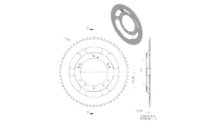 CGN175202 Corona, Grimeca 60 Denti, Peugeot 103 (diametro 98mm), COD: CGN175202
