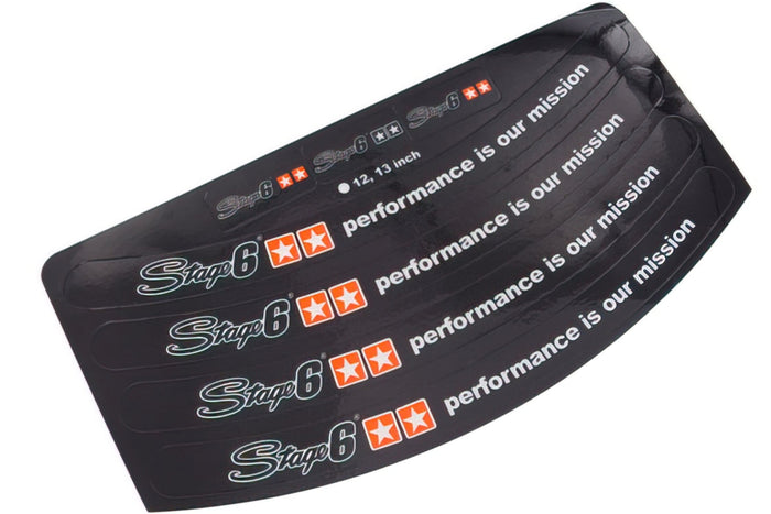 S6-0512/S Adesivo Cerchione Stage6, Cerchione 12/13-Pollici, nero, COD: S6-0512/S