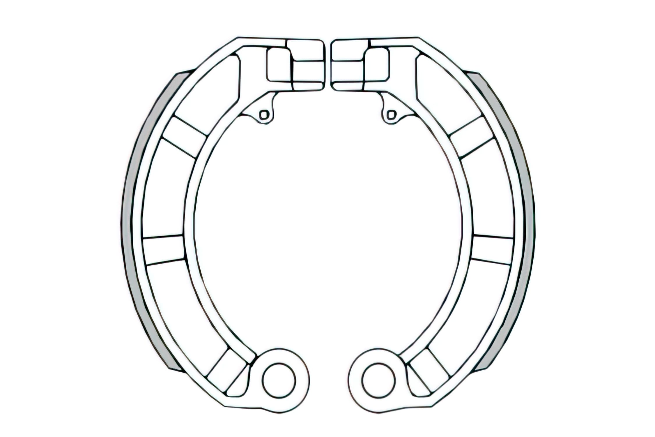 R225120160 Rear Brake Shoes RMS Vespa PX 125 - 200cc (VNX-VLX-VSX-VLX2-VSX2)