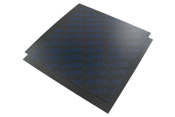 P213.0603 Lastra Lamelle in Fibra di Carbonio, Polini, 110x110 mm, Spessore 0,45 mm, rosso