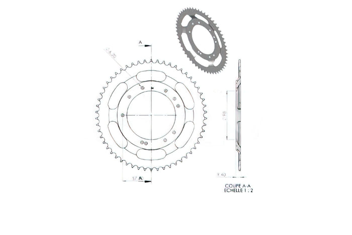 CGN2972 Corona, Grimeca 54 Denti, MBK 51S (diametro 98mm), COD: CGN2972