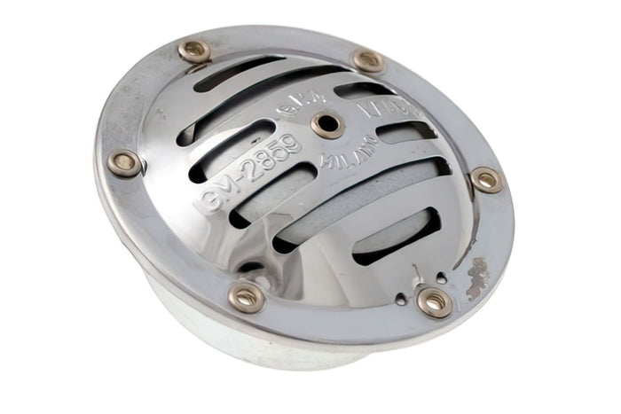 R246070210 Clacson RMS D.72mm 6V AC cromato, Vespa GL / GS 150cc, COD: R246070210