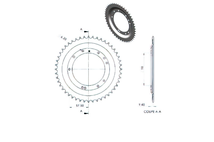 CGN2970 Corona 48 Denti MBK 51 (Cerchio Grimeca), COD: CGN2970