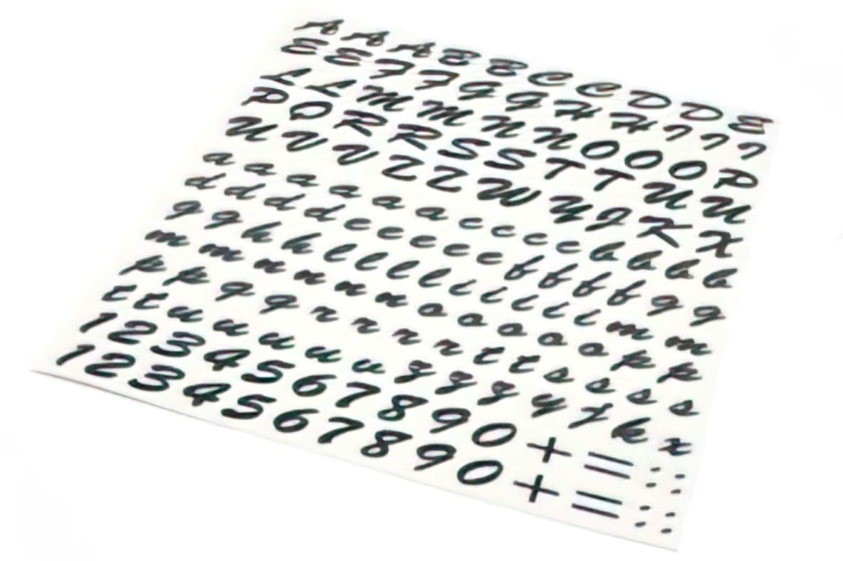 L-SAST820 Set Adesivi Lettere, Carattere Gothic, 89 Pezzi, nero, COD: L-SAST820