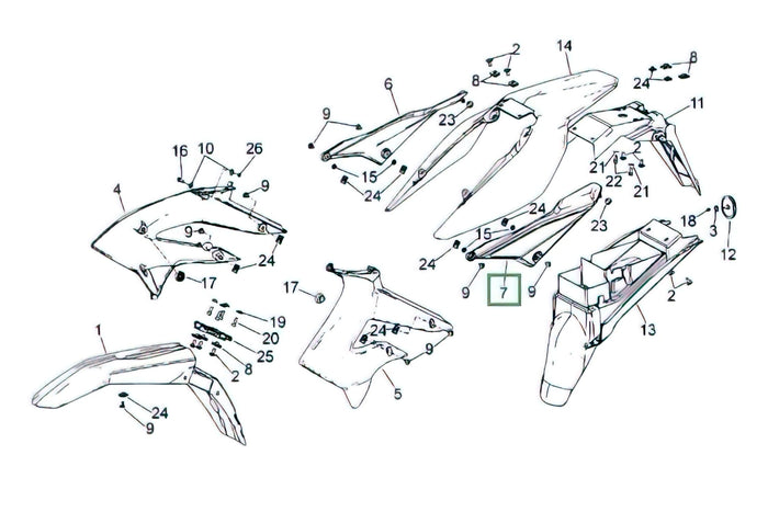 OE-DE866928 Fianchetto posteriore sinistro - ricambio originale Derbi Senda DRD X-Treme dal 2010