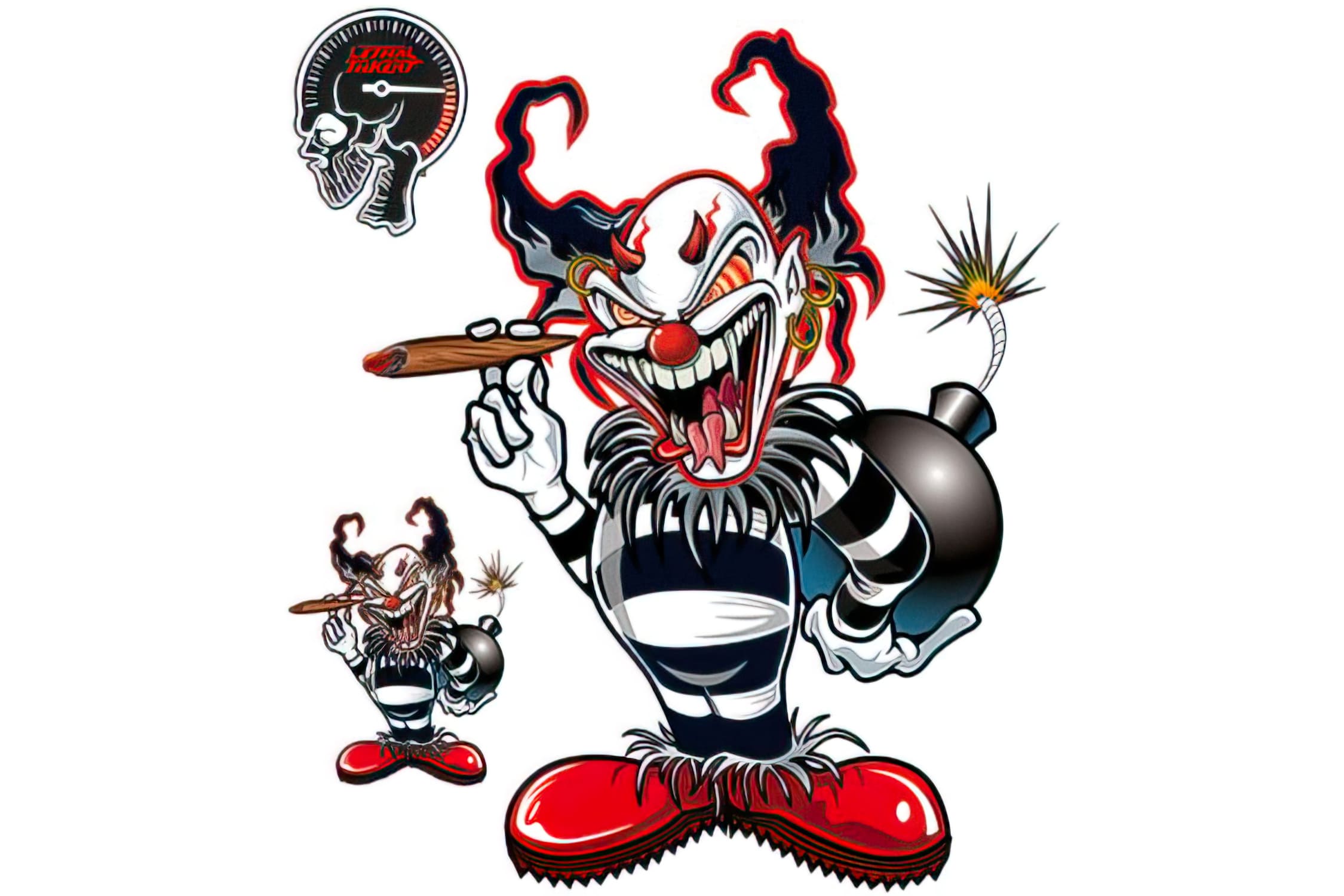 STICK-33611 Adesivo Lethal Threat Clown con Bomba 15x20 cm, COD: STICK-33611