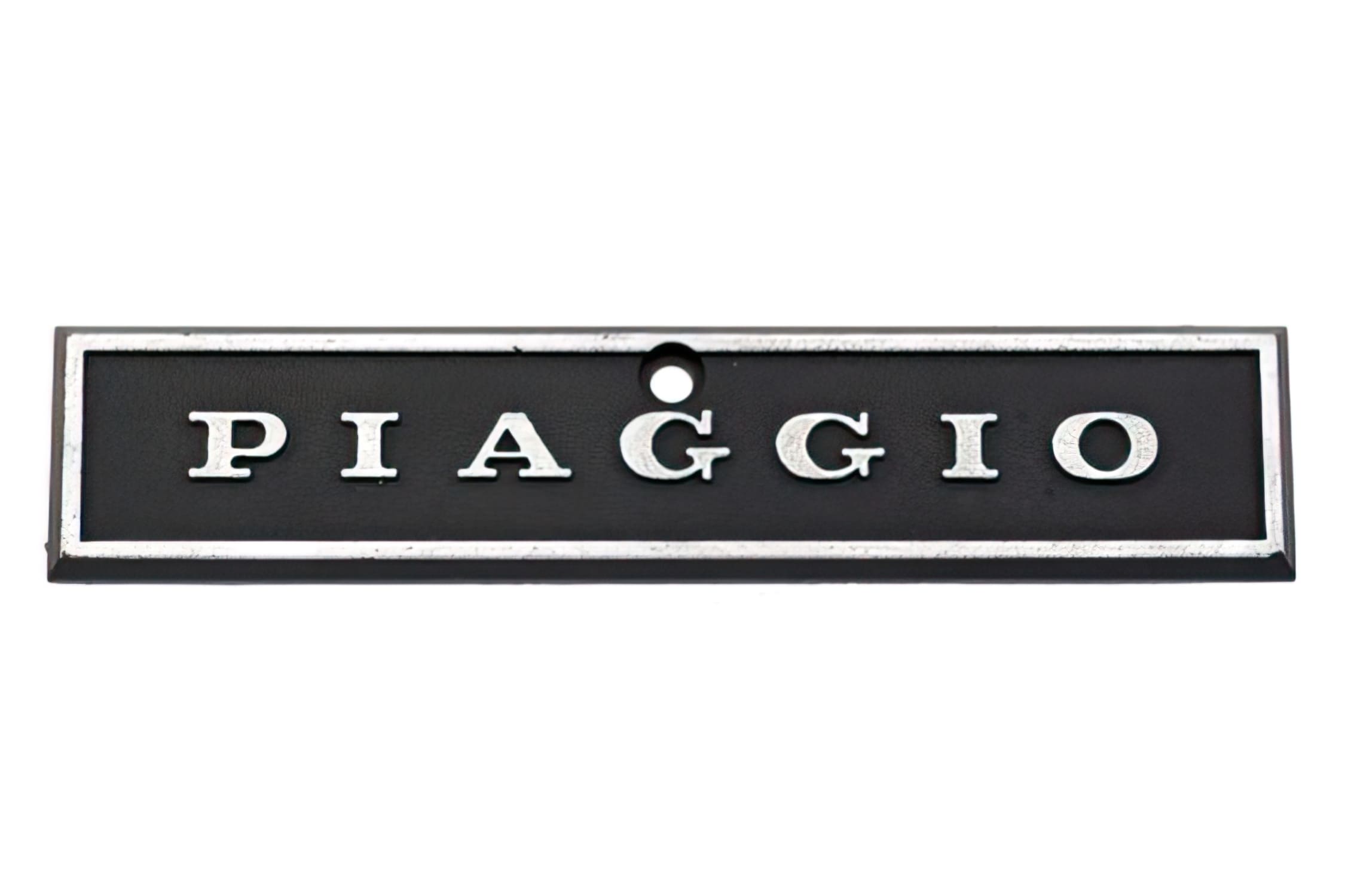 R142720440 Scudetto Esagonale, Piaggio nero / cromato, COD: R142720440