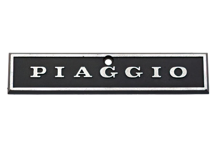 R142720440 Scudetto Esagonale, Piaggio nero / cromato, COD: R142720440
