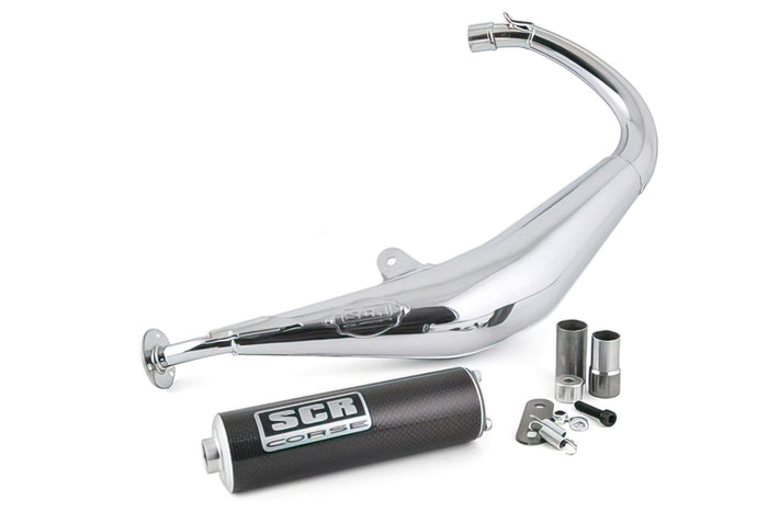 SCR-SM3790CARB Marmitta SCR Corse SM Cromo 50cc, carbonio, Rieju MRX / SMX / Beta RK6 AM6, COD: SCR-SM3790CARB