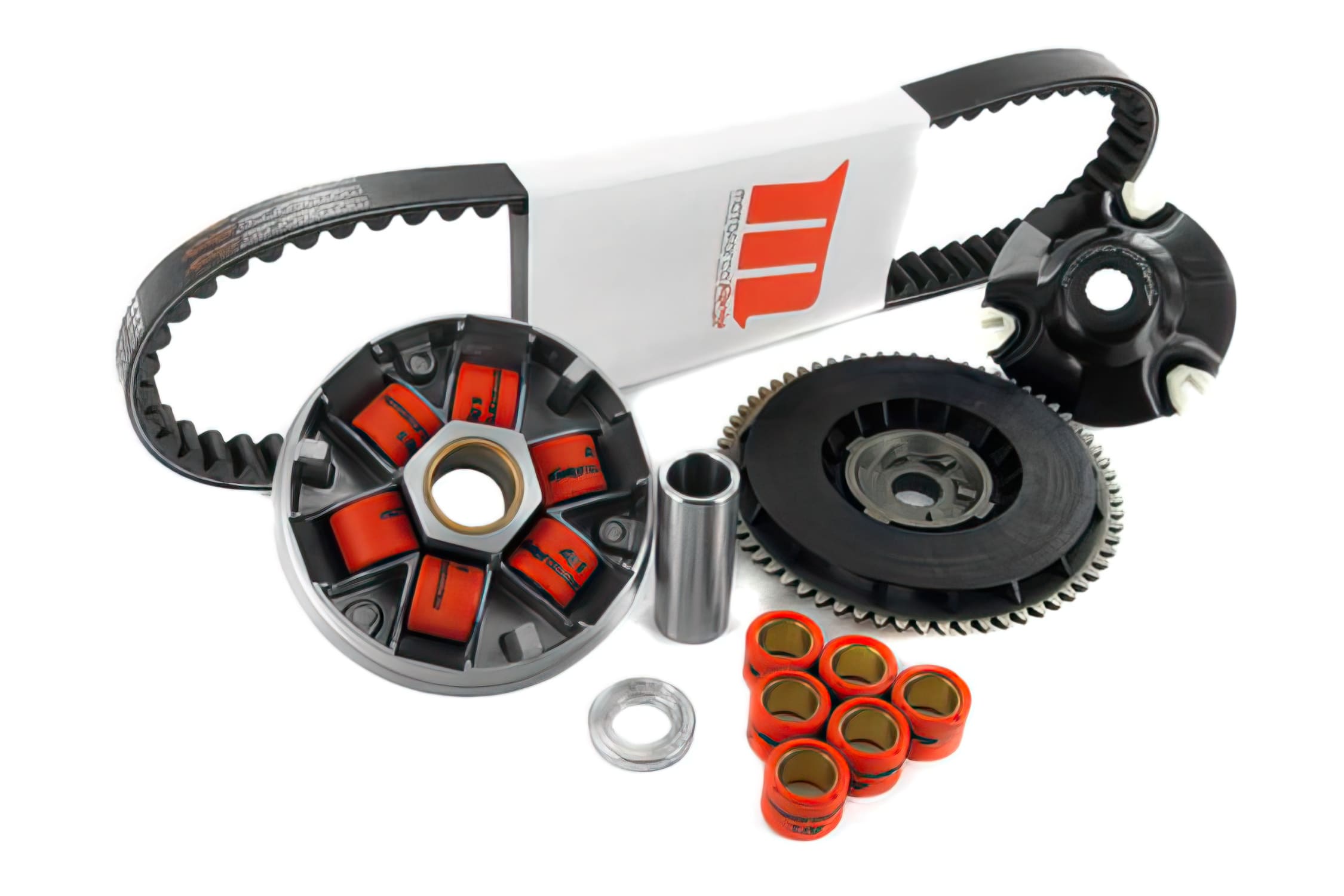 MF75.14015 Kit Variatore RACING, incl. Cinghia Trasmissione / Ventola, 5.0g / 7.0g - 19x15.5mm, Piaggio lungo