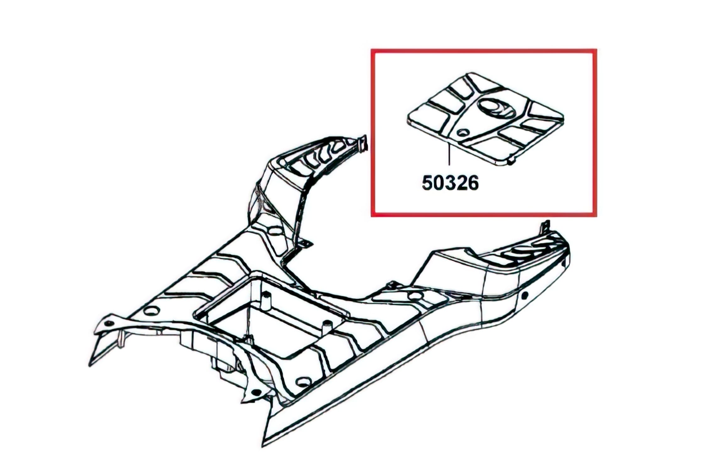 50326-LGB5-E10 Coperchio Vano Batteria - ricambio originale Kymco Agility RS 50cc 2T/4T