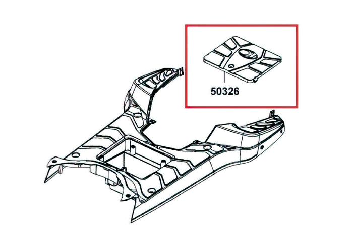 50326-LGB5-E10 Coperchio Vano Batteria - ricambio originale Kymco Agility RS 50cc 2T/4T