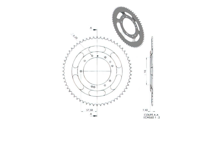 CGN2974 Corona, Grimeca 60 Denti, MBK 51S (diametro 98mm)