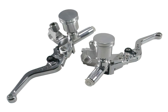 L-MTKT0982 Set Pompa Freno / Frizione con leva (x2) MTKT CNC universale cromato