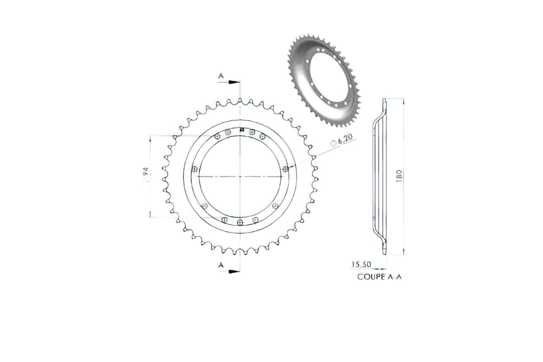 CGN2931 Corona, 43 Denti, Peugeot 103 SL ( diametro 94mm)