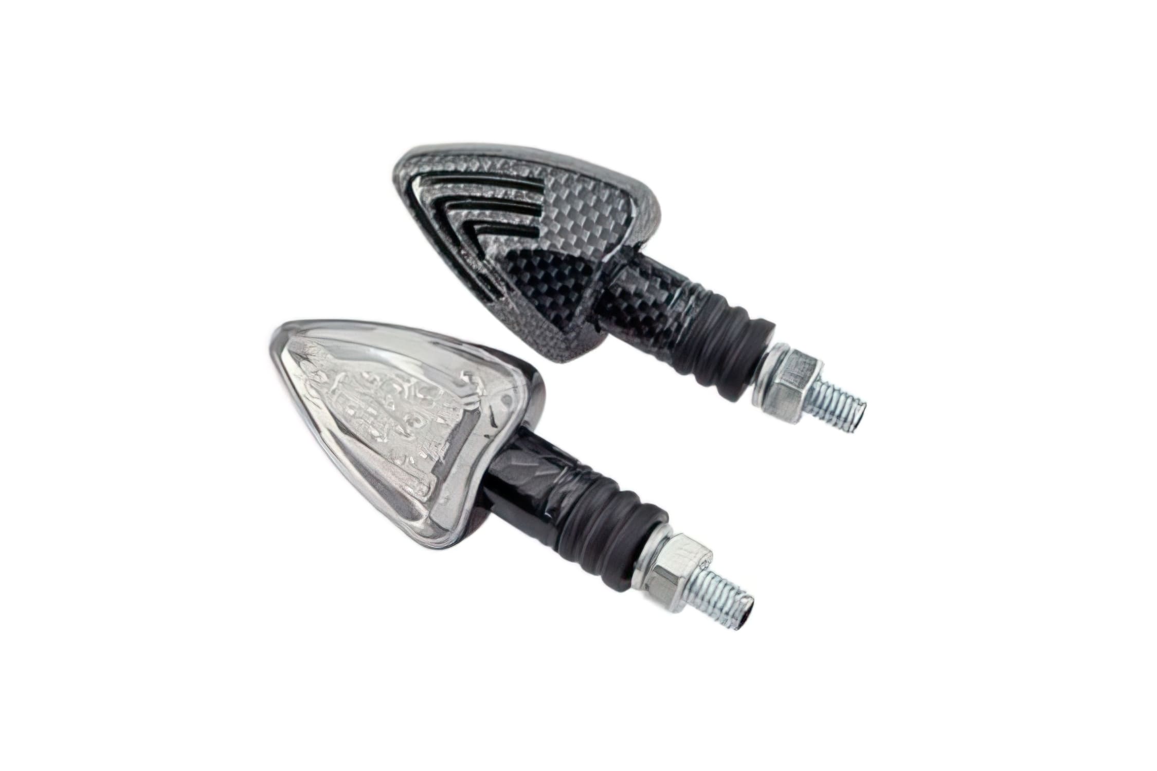 CGN475315 Frecce LED triangolari corte con 13 LED - carbonio / trasparente omologato CE, COD: CGN475315