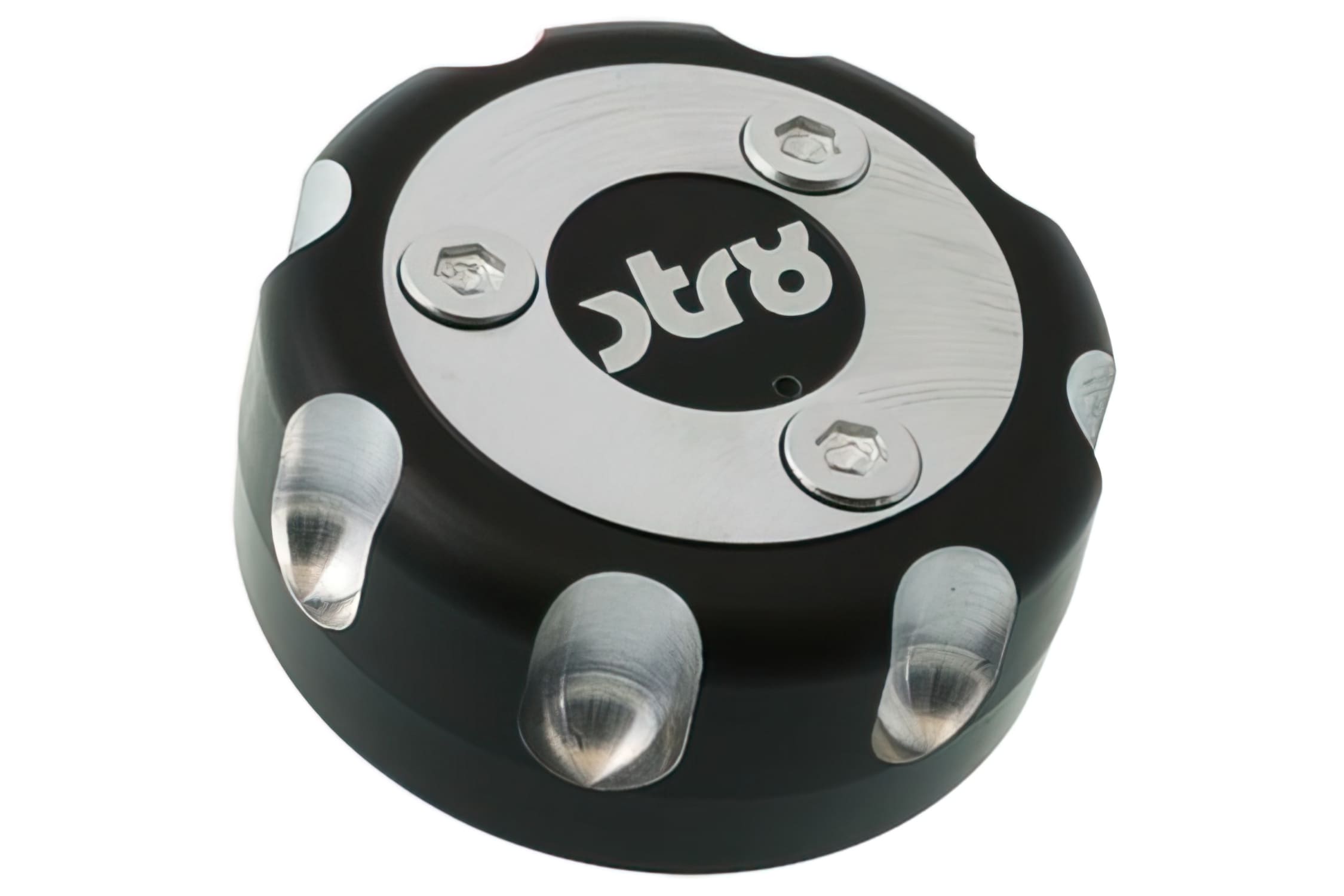 STR-510.10/BK Tappo Serbatoio CNC RACING STR8, Yamaha / MBK, Derbi Senda, nero, COD: STR-510.10/BK