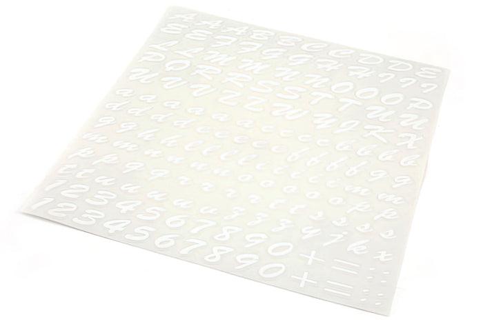 L-SAST810 Set Adesivi Lettere, Carattere Brush Script std., 186 Pezzi, bianco, COD: L-SAST810