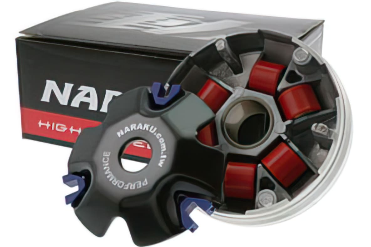 NK900.27 Variatore Variomatik Standard Naraku, incl. Gewichte (7,7g), 139 QMA/QMB, come Kymco Top Boy, Super 9 / Sym Jet, Red Devil / Baotian BT50QT