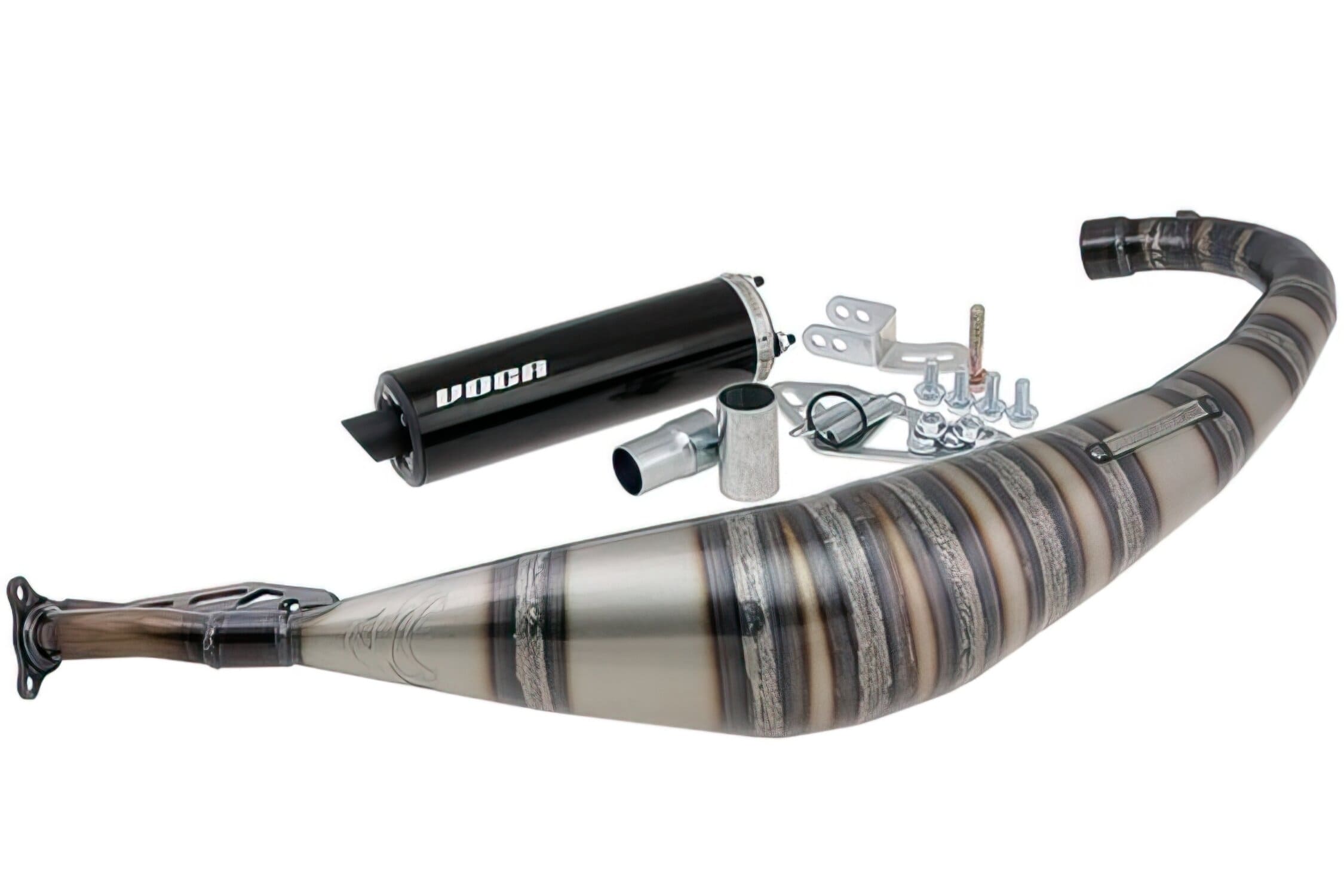 VCR-RD25188/BCK VOCA Rookie 50 / 70cc Exhaust, Minarelli AM6, Black Silencer