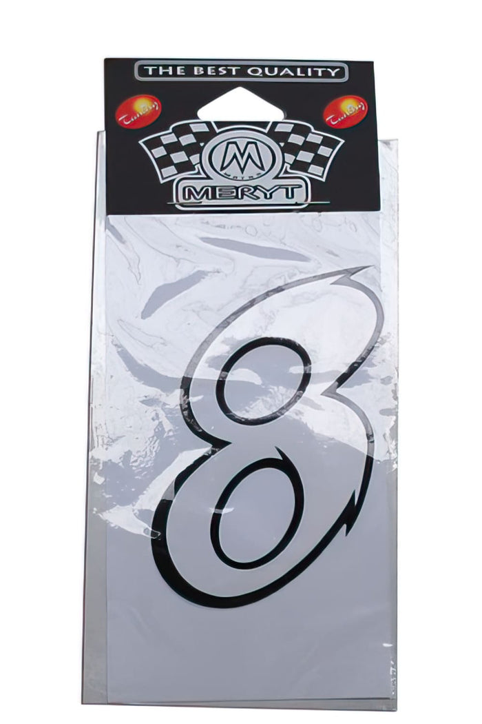 STICK-1305 Adesivo Nummero “8” bianco (h. 9 cm)