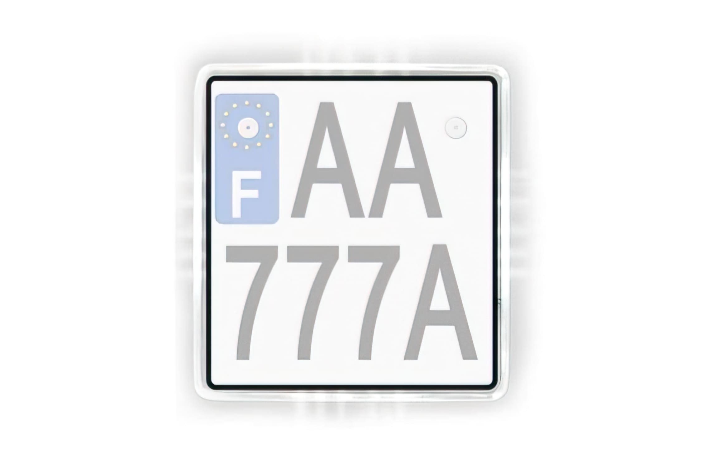 A220465C White LED license plate holder, 145x135mm