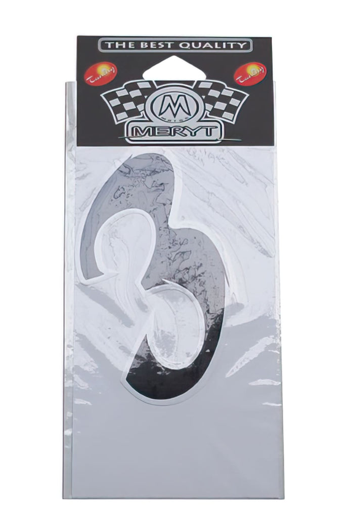 STICK-1284 Adesivo Nummero 3, nero (h. 9 cm), COD: STICK-1284