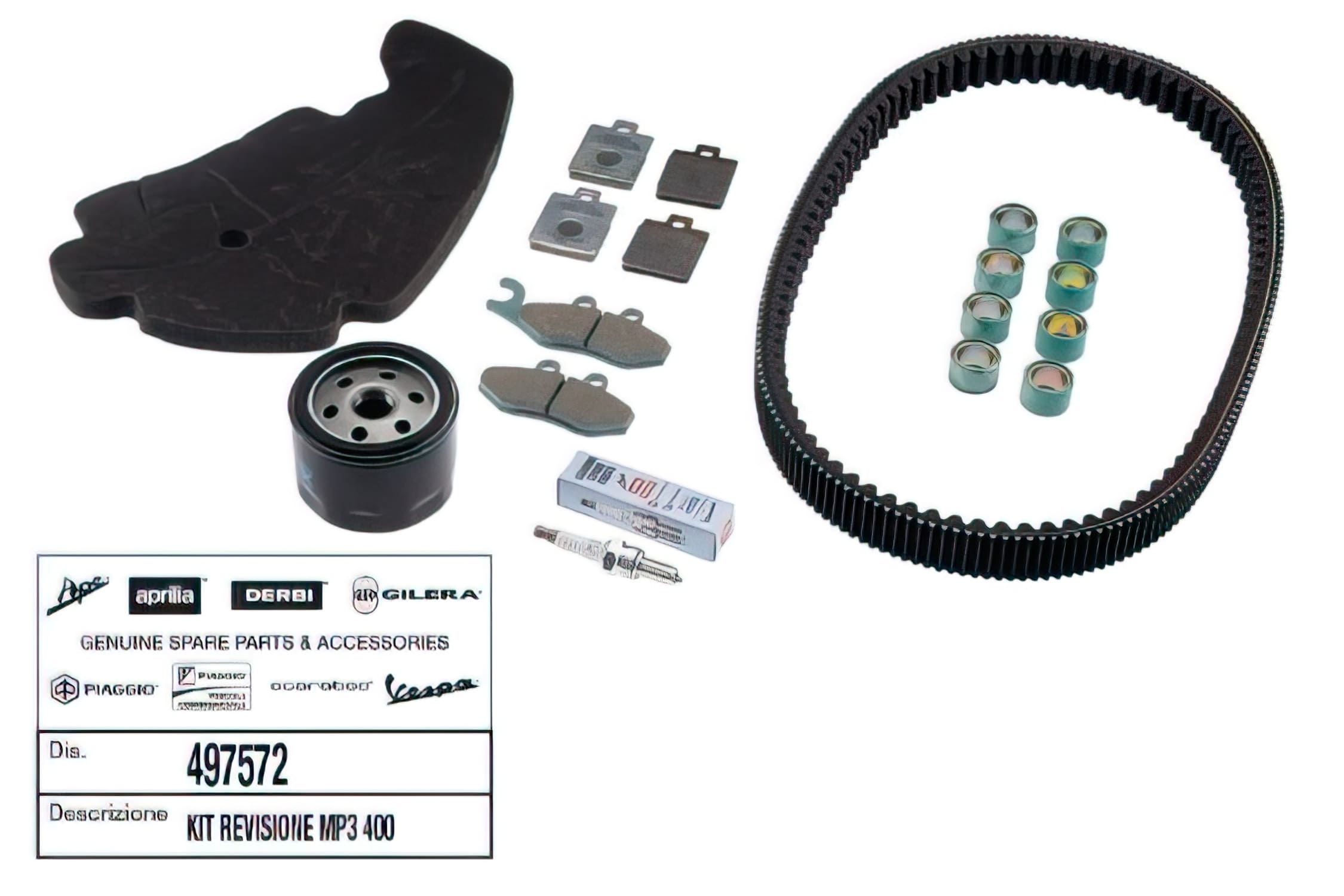 OE-PIA497572 Kit Riparazione / Manutenzione - ricambio originale Piaggio MP3 400cc Touring