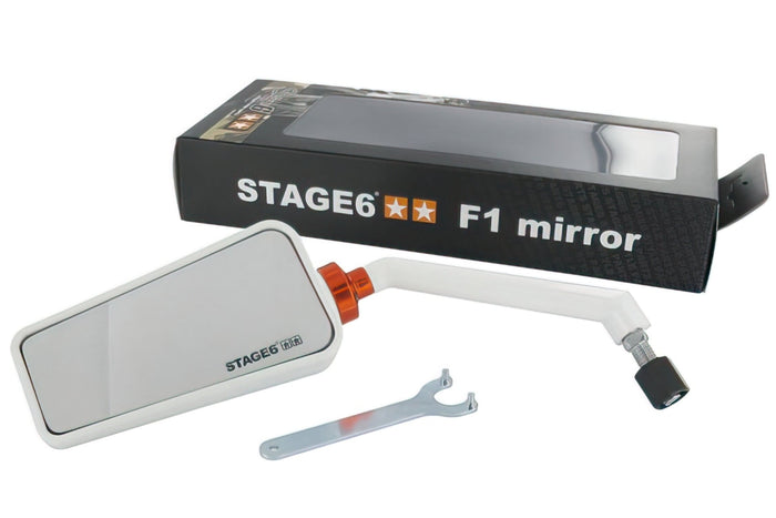 S6-SSP630-2L/WH Specchietto sinistra Stage6 “F1” M8, bianco, COD: S6-SSP630-2L/WH