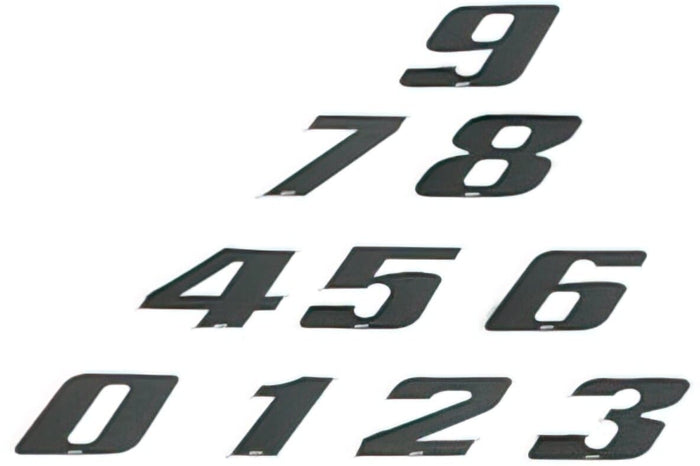 ST-NR30S3 Adesivo Numero di Gara, Numero 3, medio, nero/ Bordo cromato, COD: ST-NR30S3