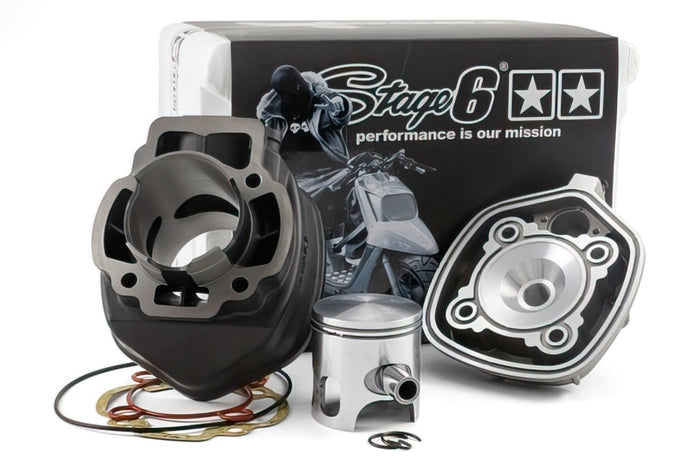 s6-7214043 gruppo termico stage6 street race 70cc d.47 piaggio h2o sp.12 ghisa, COD: S6-7214043