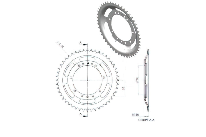CGN2934 Corona, RYS 48 Denti, Peugeot 103 (diametro 94mm), COD: CGN2934