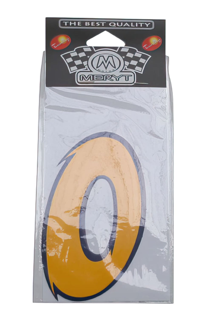 STICK-1267 Adesivo Nummero “0” giallo (h. 9 cm), COD: STICK-1267
