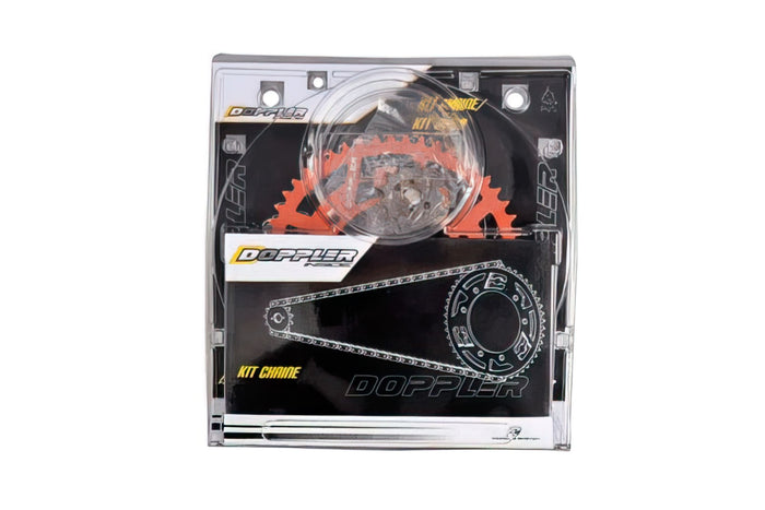 CGN491215 Kit Trasmissione Catena alluminio, rosso 13x53 - 420 Doppler MBK X-Limit / XP7