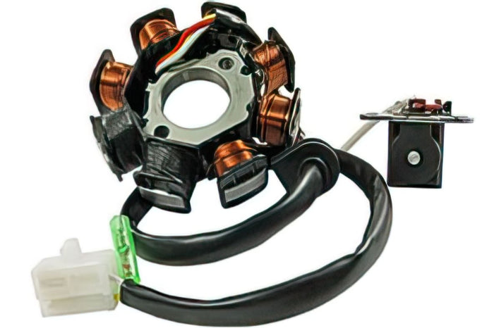 OE-GY6BT10006 Flangia di Fissaggio Statore GY6 Typ 139QMB / 139QMA con 2 Cavi, COD: OE-GY6BT10006