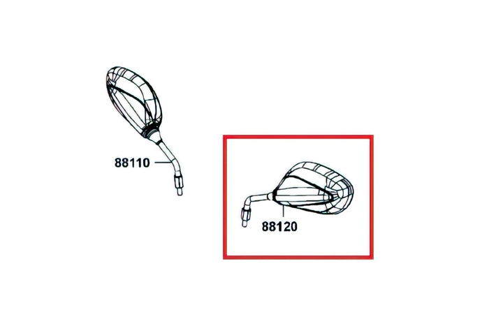88120-LEB5-C10-D0C Specchietto sinistro - ricambio originale Kymco Agility RS 50cc