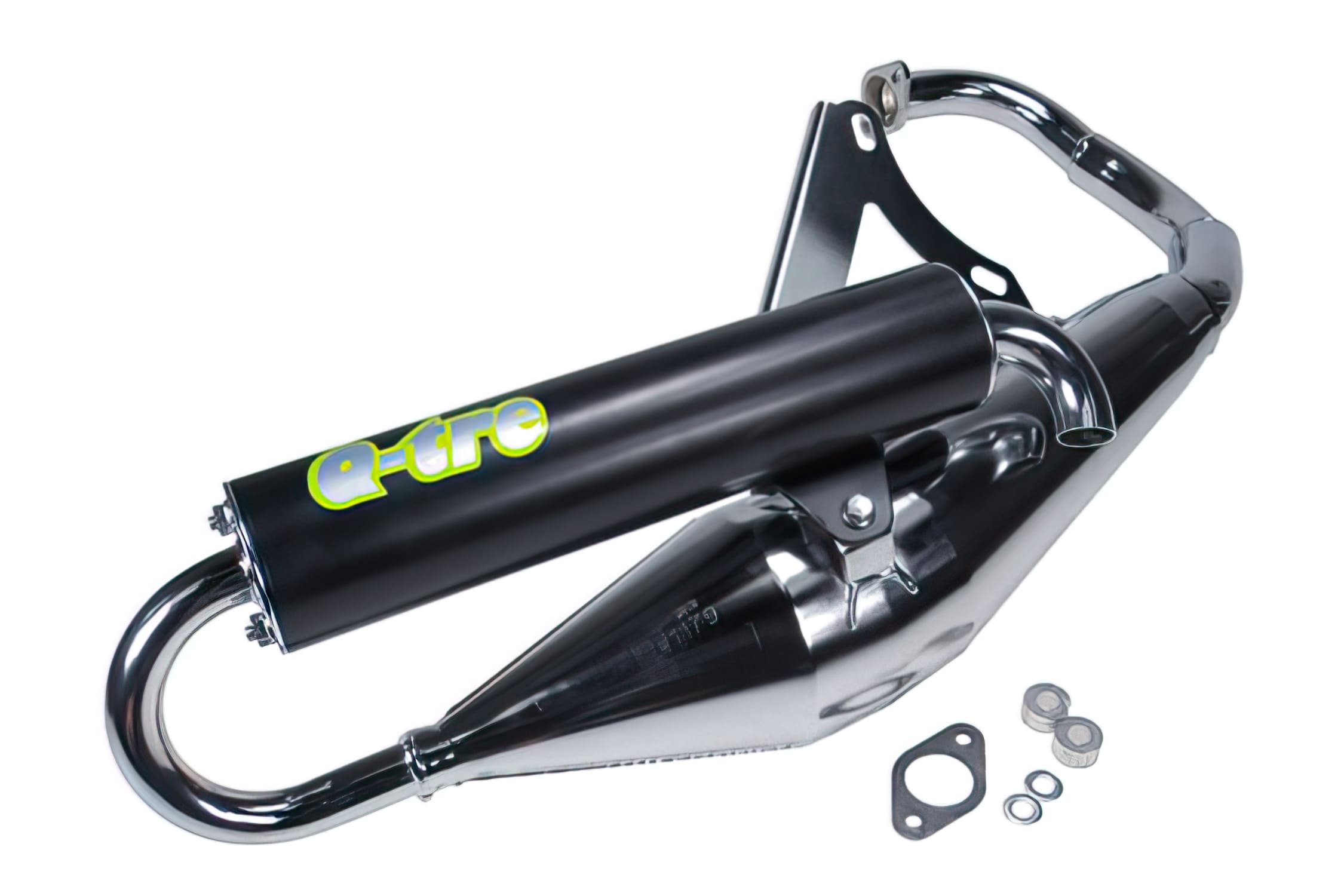 TG060837612 Marmitta Tecnigas Q-TRE, Cromo opaco, Minarelli orizzontale, con omologazione, COD: TG060837612