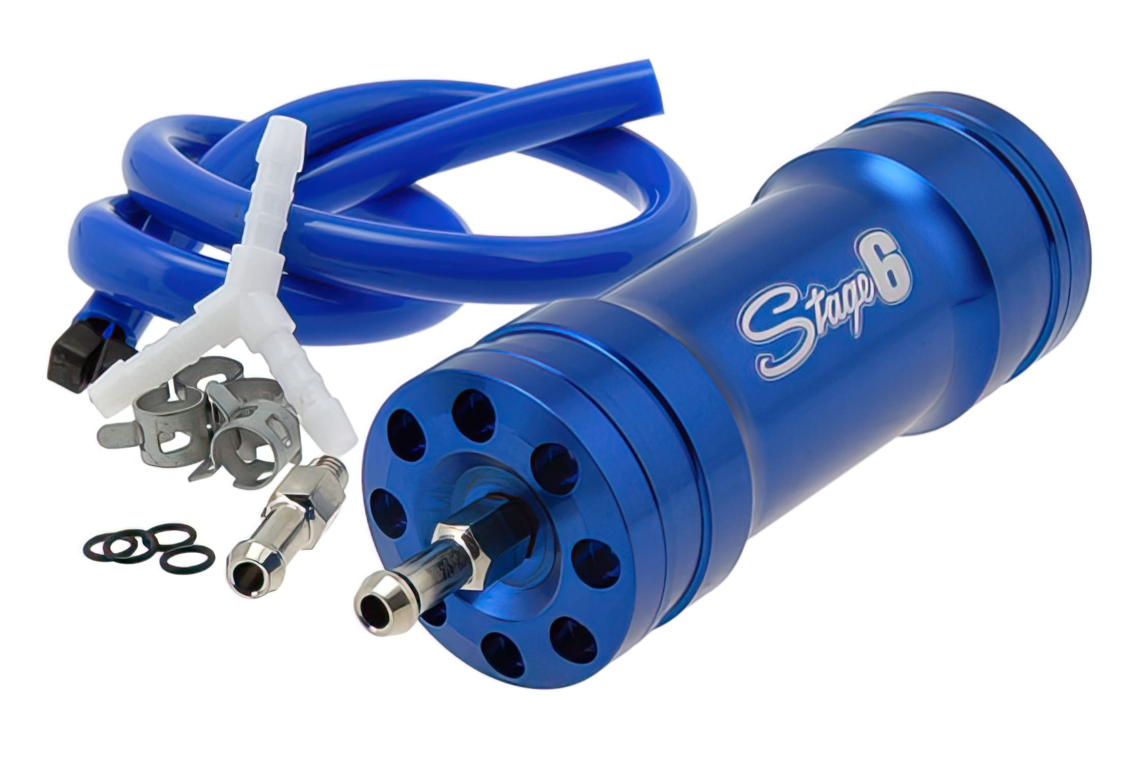 S6-38001BL Compensatore Fluidi Stage6, blu anodizzato, incl. Set Montaggio, COD: S6-38001BL