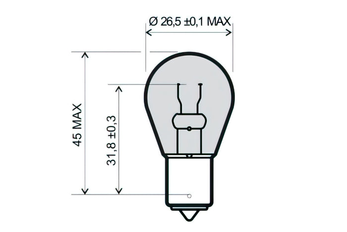 R246510205 Lampadina Frecce arancione 12V - 21W Tipo BA15S