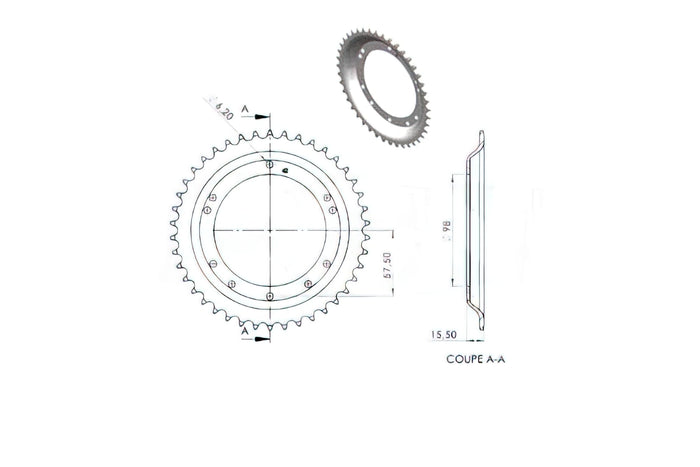 CGN2947 Corona, Grimeca 42 Denti, Peugeot 103 (diametro 98mm)