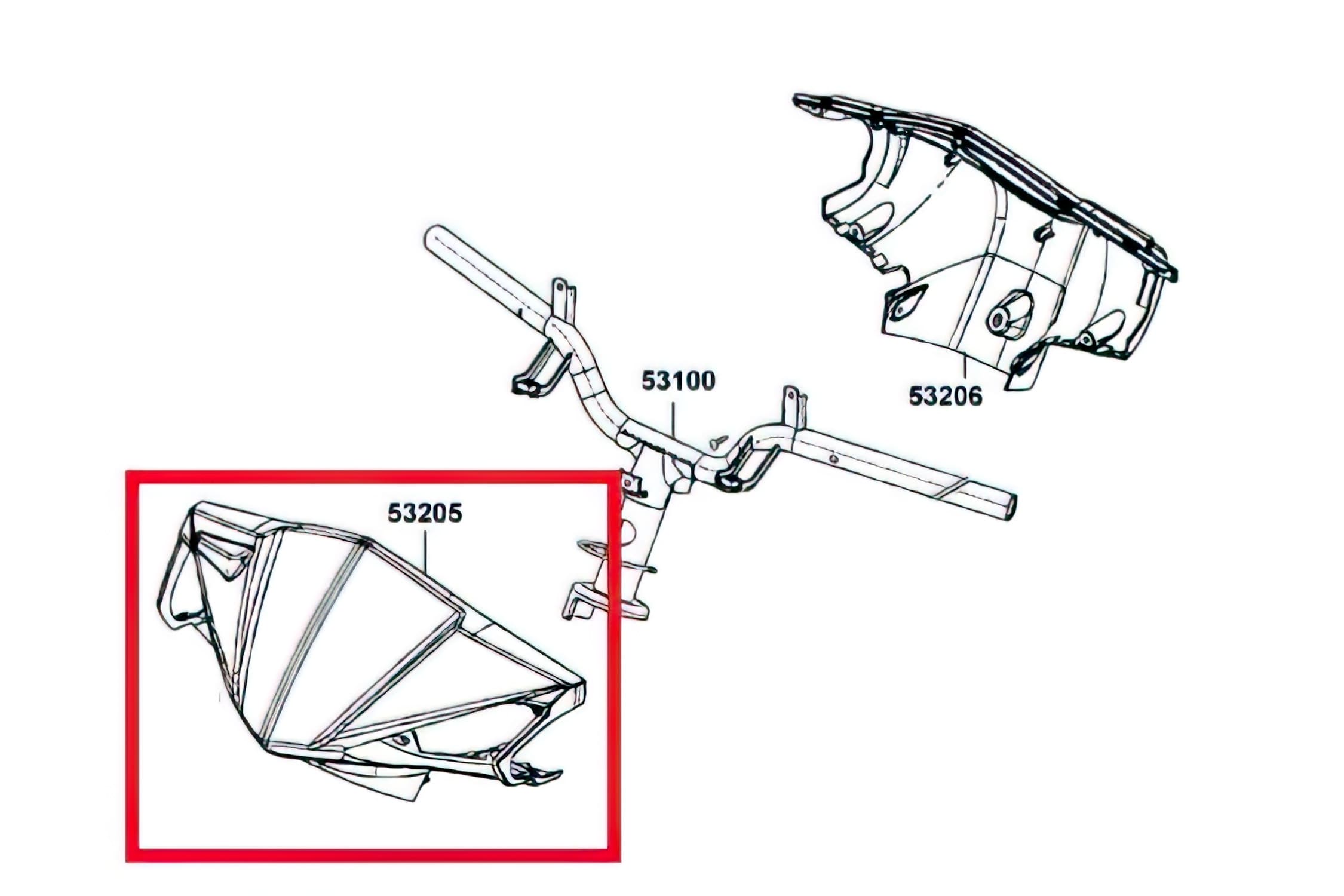 53205-LGB5-E10-NEP Coprimanubrio anteriore - ricambio originale Kymco Agility RS 50cc, COD: 53205-LGB5-E10-NEP