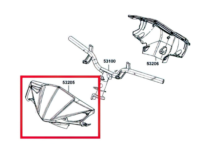 53205-LGB5-E10-NEP Coprimanubrio anteriore - ricambio originale Kymco Agility RS 50cc, COD: 53205-LGB5-E10-NEP