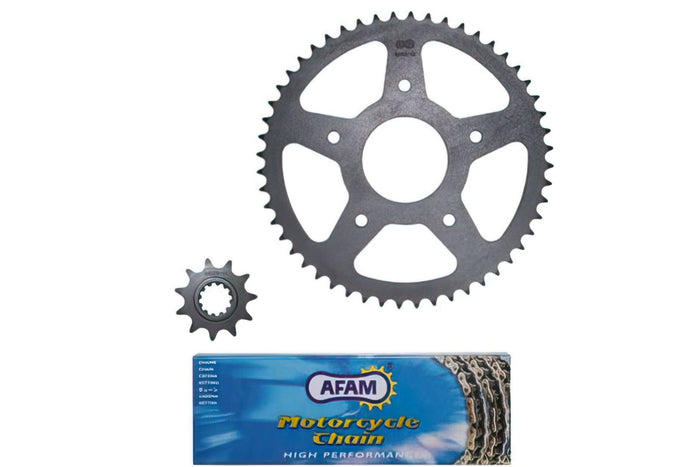 CGN490505 Kit Trasmissione Catena Afam Z=11x52 420 Rieju MRT / Street Evo dopo 2011