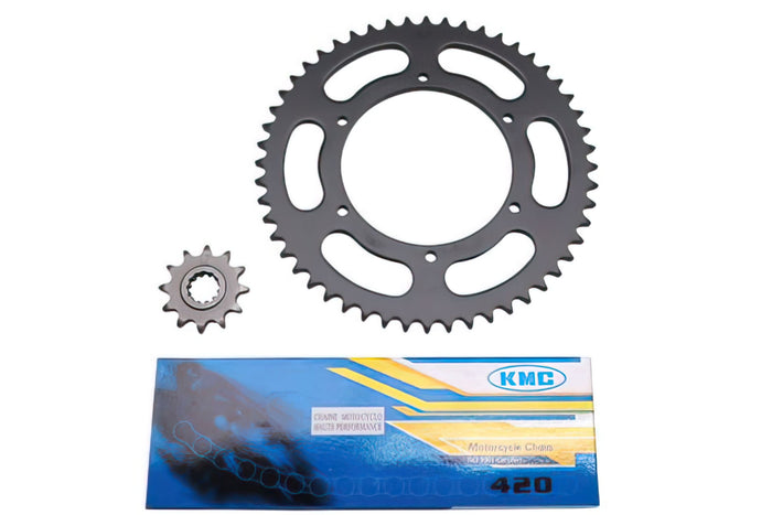 CGN455179 Kit Trasmissione Catena incl. Catena Trasmissione, Tipo 420 e Pignone (12x52 Denti) Peugeot XR6 dal 2001